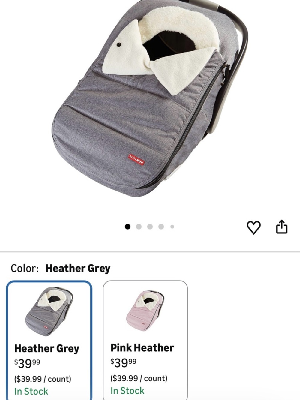Winter Car Seat Cover - Heather Grey